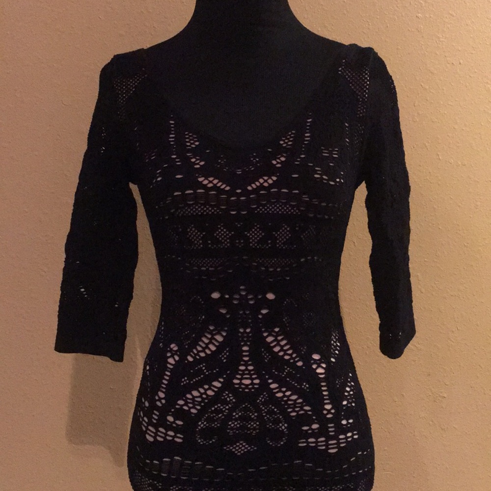 Bebe black/nude bodycon dress